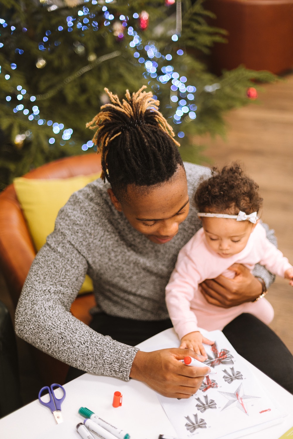 A man holding a child